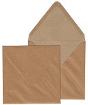 vierkante envelop
14 x 14 cm 
Noisette donker